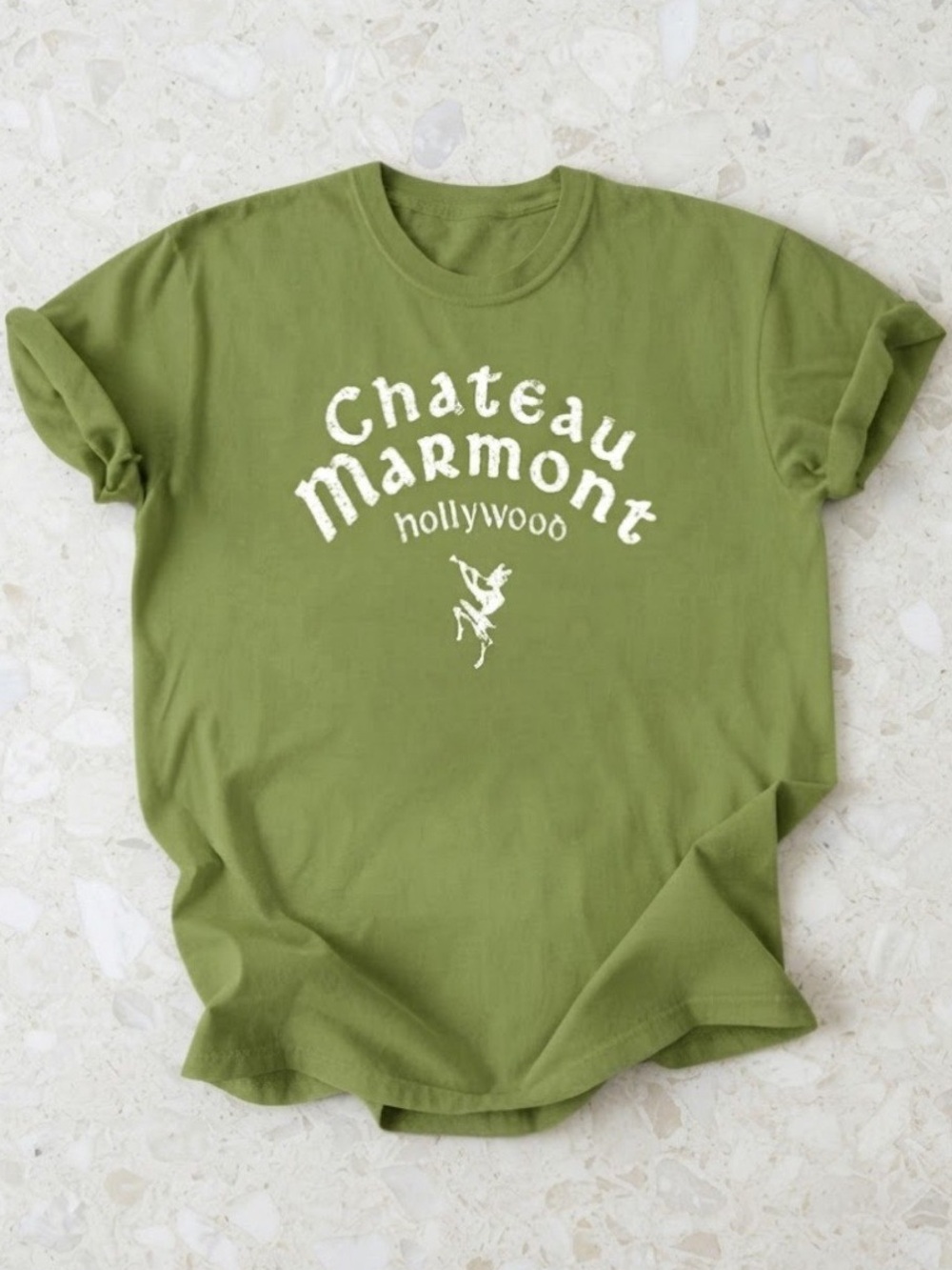 Green Chateau Marmont Hollywood Cotton Gildan T-Shirt